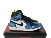 chaussures air jordan 1 mid de tie-dye ocean blue